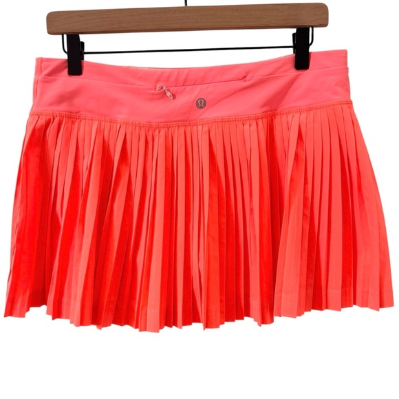 Lululemon Pleat to Street Skirt II in "Grapefruit" Neon Size 8 - Picture 9 of 14